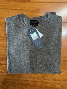 Pendleton Sweater Mens XLGray Black Donegal Shetland Wool Knit Crewneck Pullover